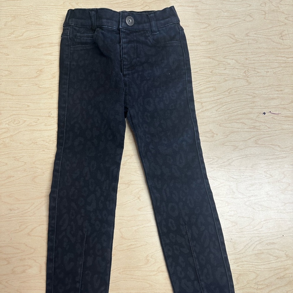 kids cheetah print denim jeans